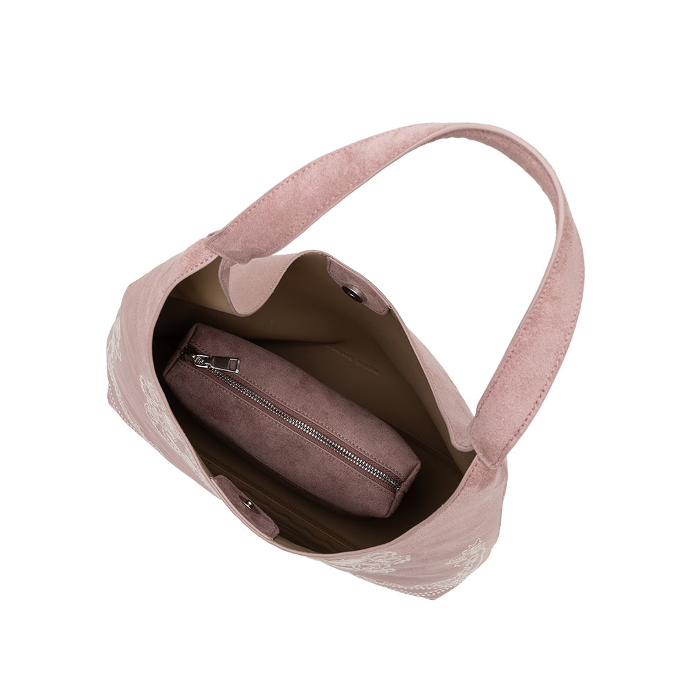 Melie Bianco Mauve Eunice Vegan Suede Tote Bag