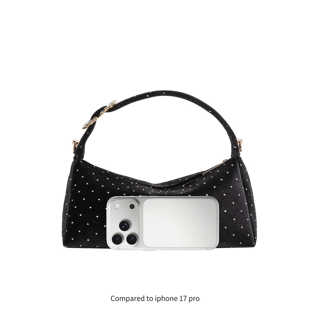 Melie Bianco Red Shanice Velvet Crossbody Bag