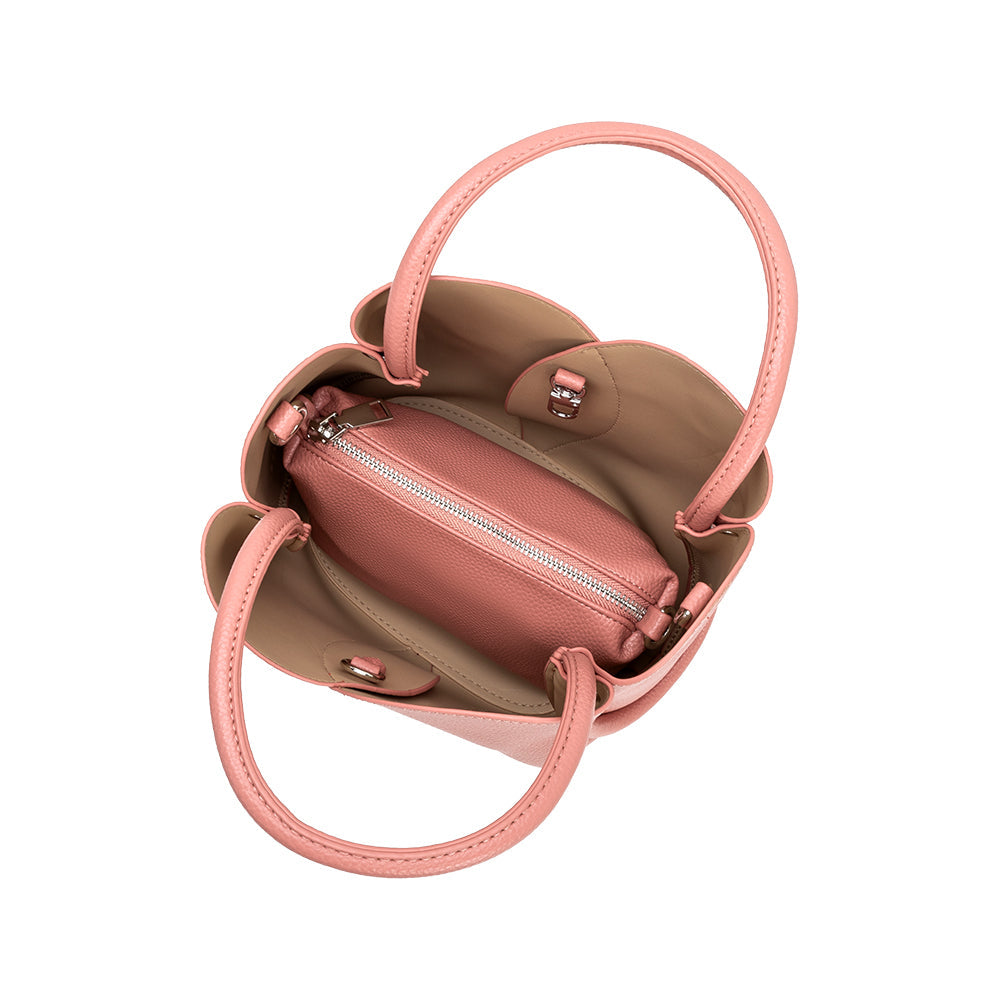 Melie Bianco Rose Tulip Recycled Vegan Leather Crossbody Top Handle Bag