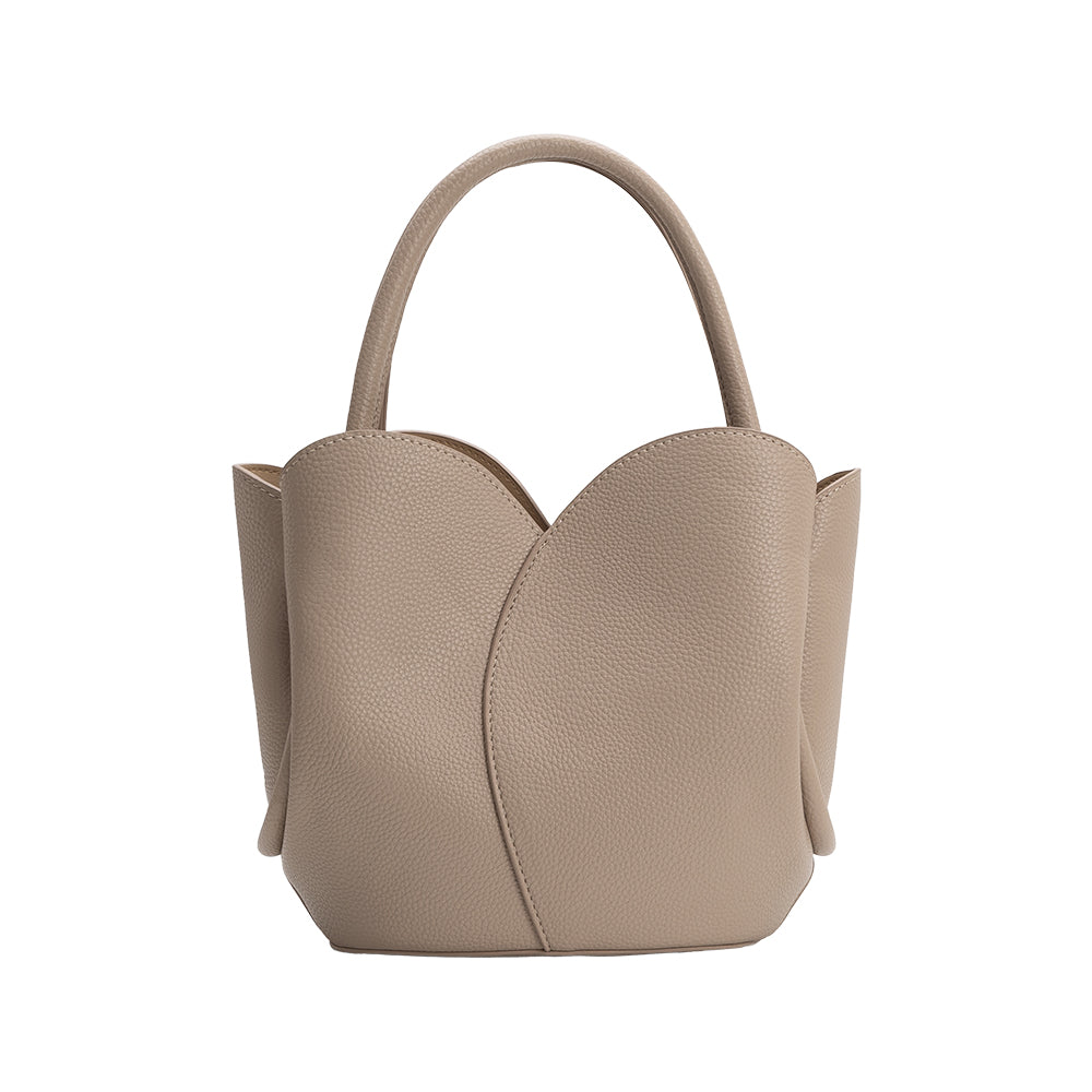 Melie Bianco Mushroom Tulip Recycled Vegan Leather Crossbody Top Handle Bag