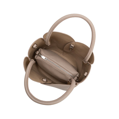 Melie Bianco Mushroom Tulip Recycled Vegan Leather Crossbody Top Handle Bag