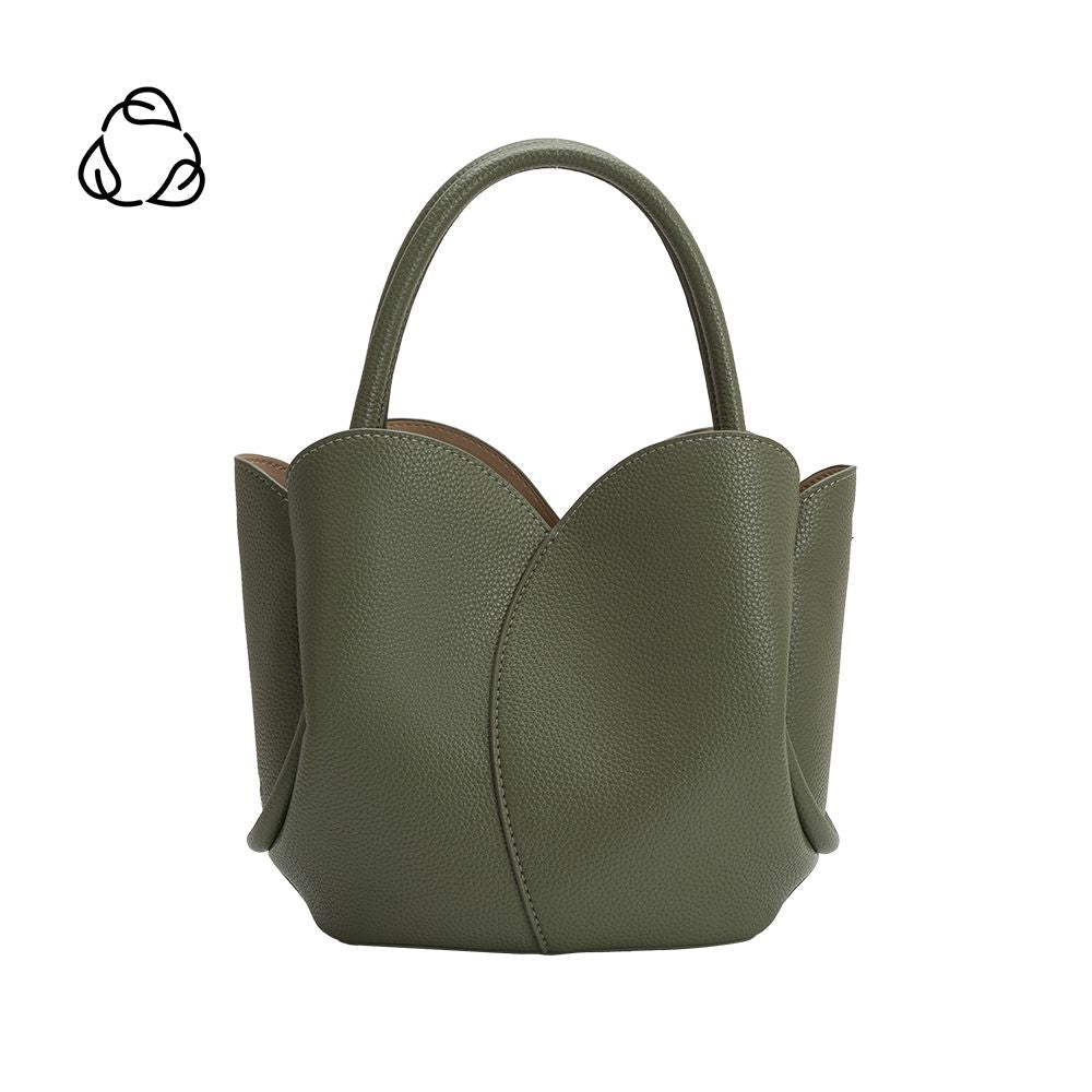 Melie Bianco Moss Tulip Recycled Vegan Leather Crossbody Top Handle Bag