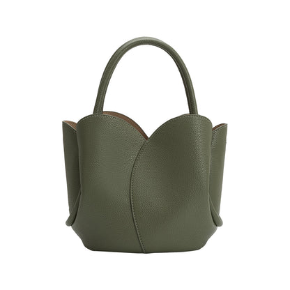 Melie Bianco Moss Tulip Recycled Vegan Leather Crossbody Top Handle Bag