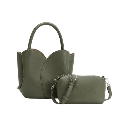 Melie Bianco Moss Tulip Recycled Vegan Leather Crossbody Top Handle Bag