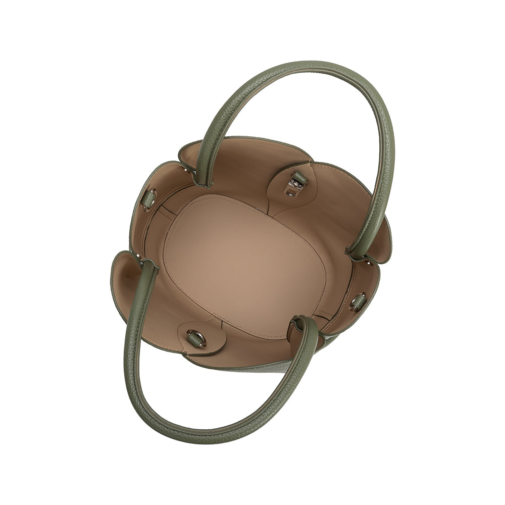 Melie Bianco Moss Tulip Recycled Vegan Leather Crossbody Top Handle Bag