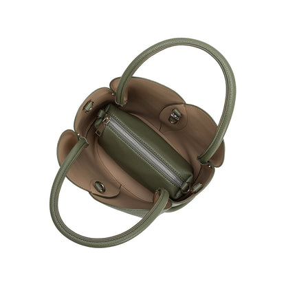 Melie Bianco Moss Tulip Recycled Vegan Leather Crossbody Top Handle Bag