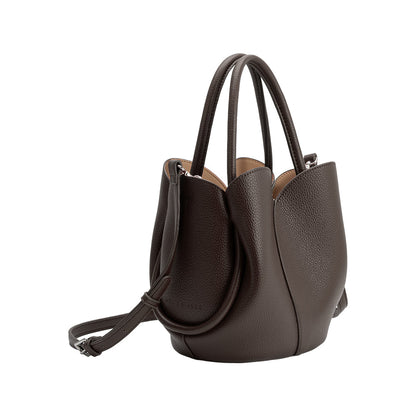 Melie Bianco Chocolate Tulip Recycled Vegan Leather Crossbody Top Handle Bag