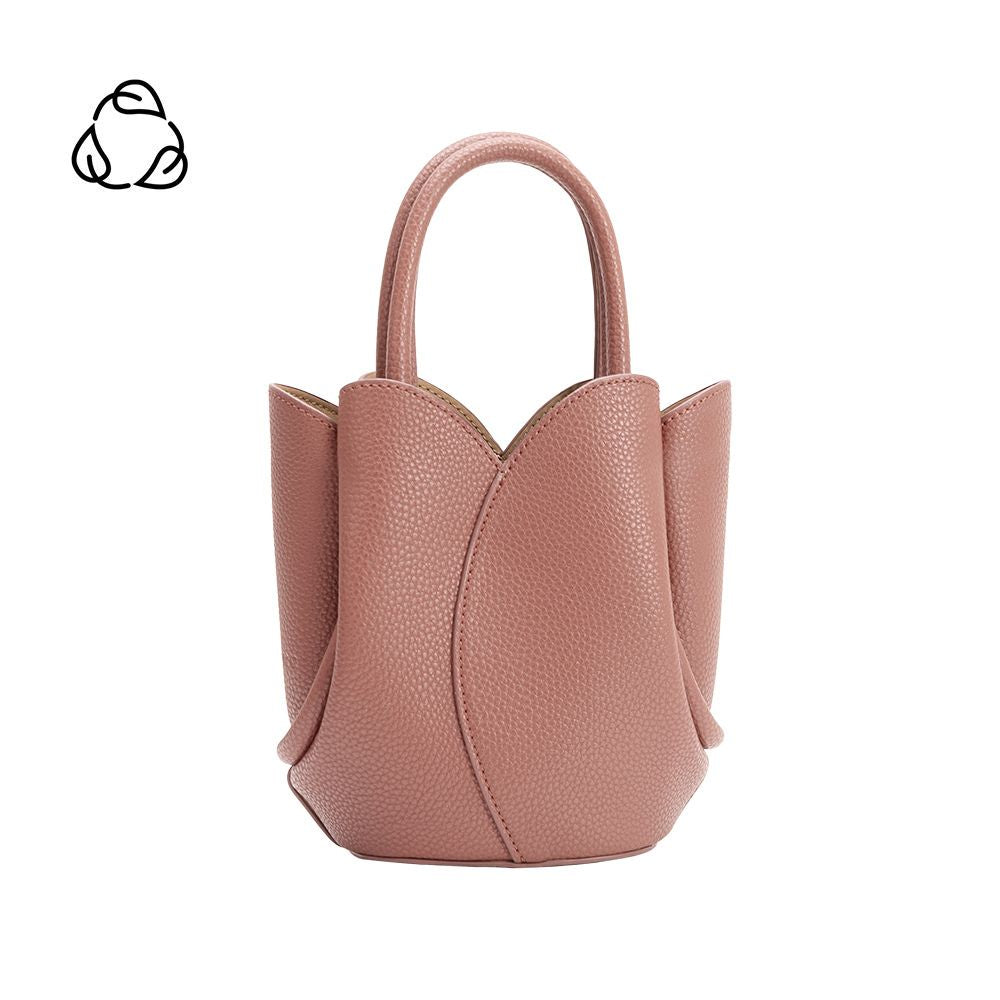 Melie Bianco Rose Tulip Mini Recycled Vegan Leather Top Handle Bag