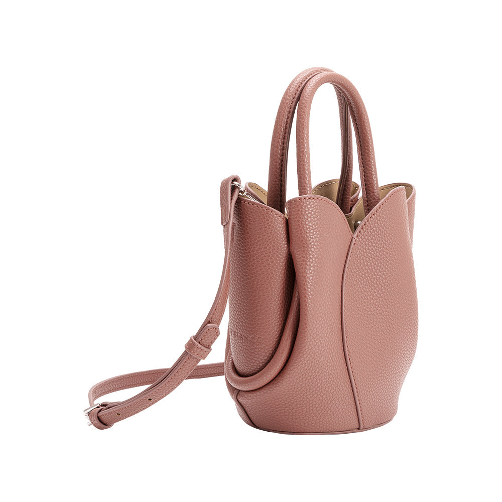 Melie Bianco Rose Tulip Mini Recycled Vegan Leather Top Handle Bag