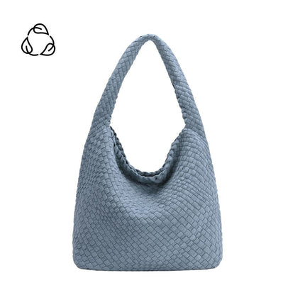Melie Bianco Chambray Johanna Large Recycled Vegan Suede Shoulder Bag