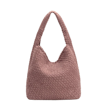 Melie Bianco Mauve Johanna Large Recycled Vegan Suede Shoulder Bag