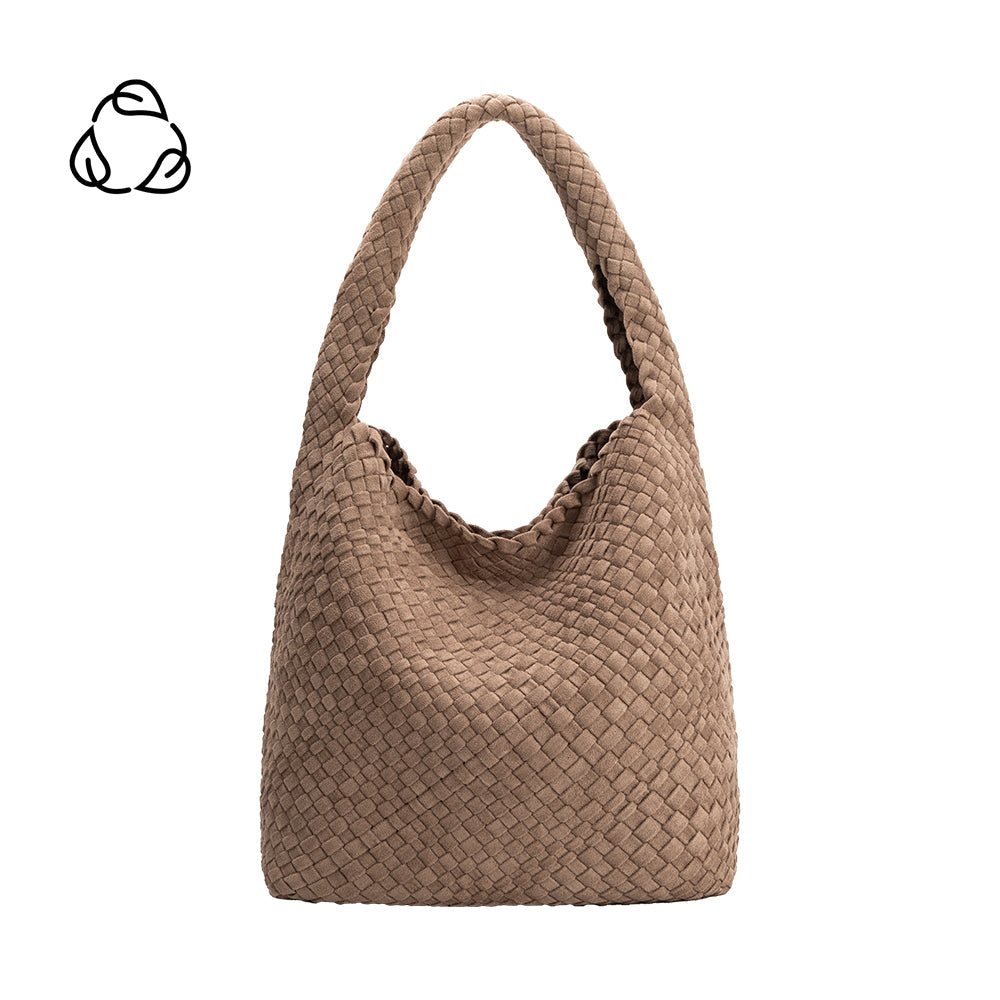 Melie Bianco Clay Johanna Large Recycled Vegan Suede Shoulder Bag