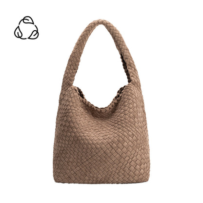 Melie Bianco Clay Johanna Large Recycled Vegan Suede Shoulder Bag