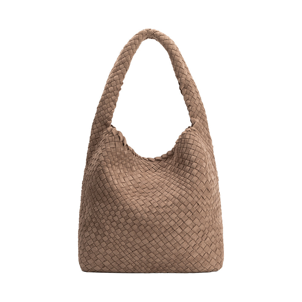 Melie Bianco Clay Johanna Large Recycled Vegan Suede Shoulder Bag
