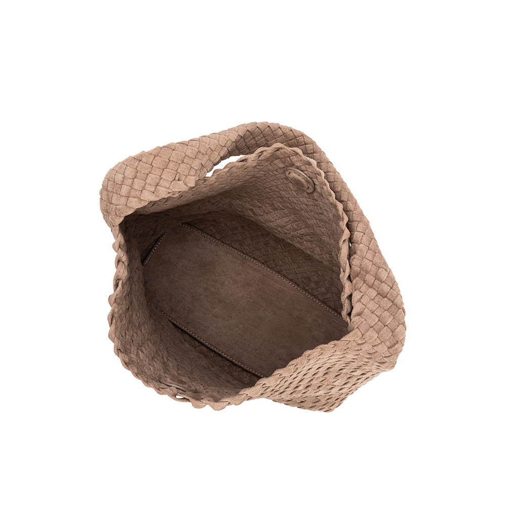 Melie Bianco Clay Johanna Large Recycled Vegan Suede Shoulder Bag