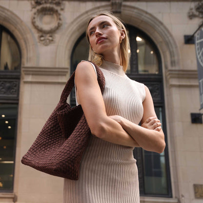 Melie Bianco Clay Johanna Large Recycled Vegan Suede Shoulder Bag