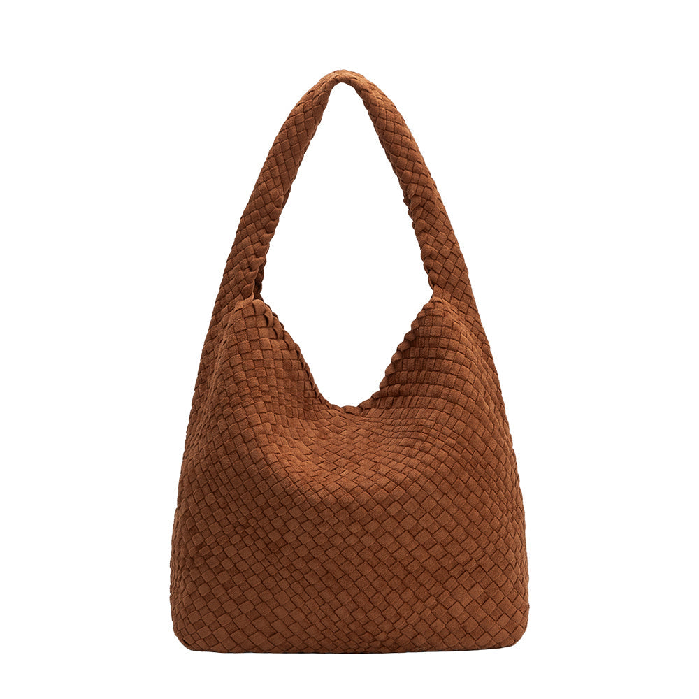 Melie Bianco Tan Johanna Large Recycled Vegan Suede Shoulder Bag