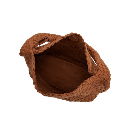 Melie Bianco Tan Johanna Large Recycled Vegan Suede Shoulder Bag
