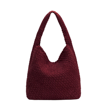 Melie Bianco Burgundy Johanna Large Recycled Vegan Suede Shoulder Bag