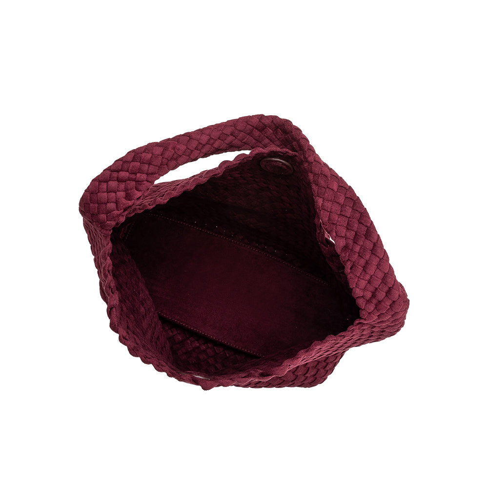 Melie Bianco Burgundy Johanna Large Recycled Vegan Suede Shoulder Bag