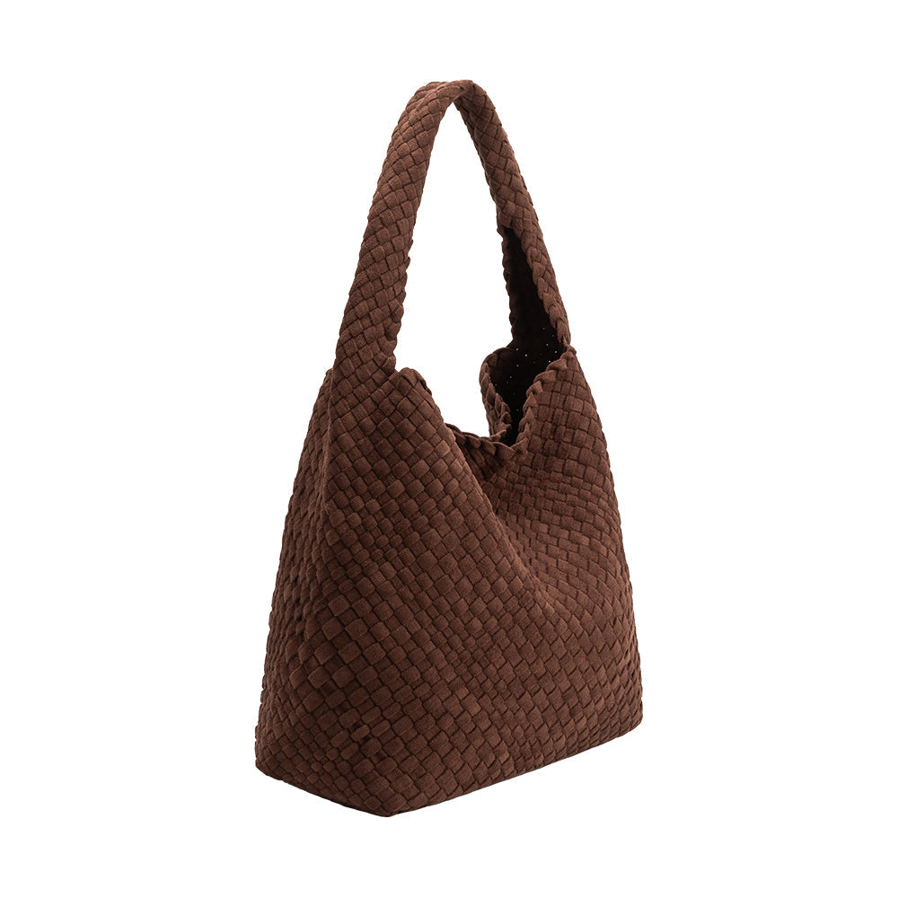 Melie Bianco Tobacco Johanna Large Recycled Vegan Suede Shoulder Bag
