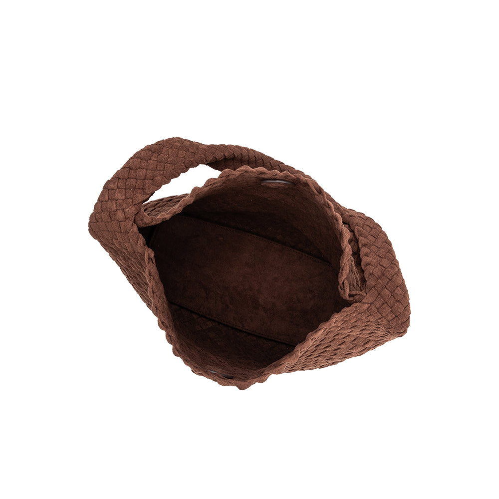 Melie Bianco Tobacco Johanna Large Recycled Vegan Suede Shoulder Bag