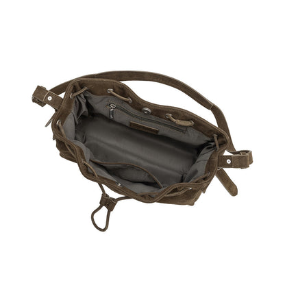 Melie Bianco Olive Rhuby Recycled Vegan Suede Shoulder Bag