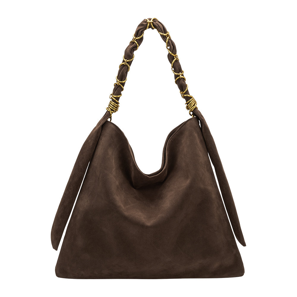 Melie Bianco Espresso Venus Recycled Vegan Suede Tote Bag