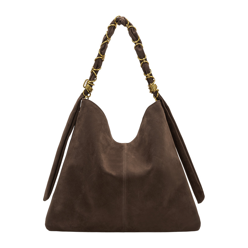 Melie Bianco Espresso Venus Recycled Vegan Suede Tote Bag