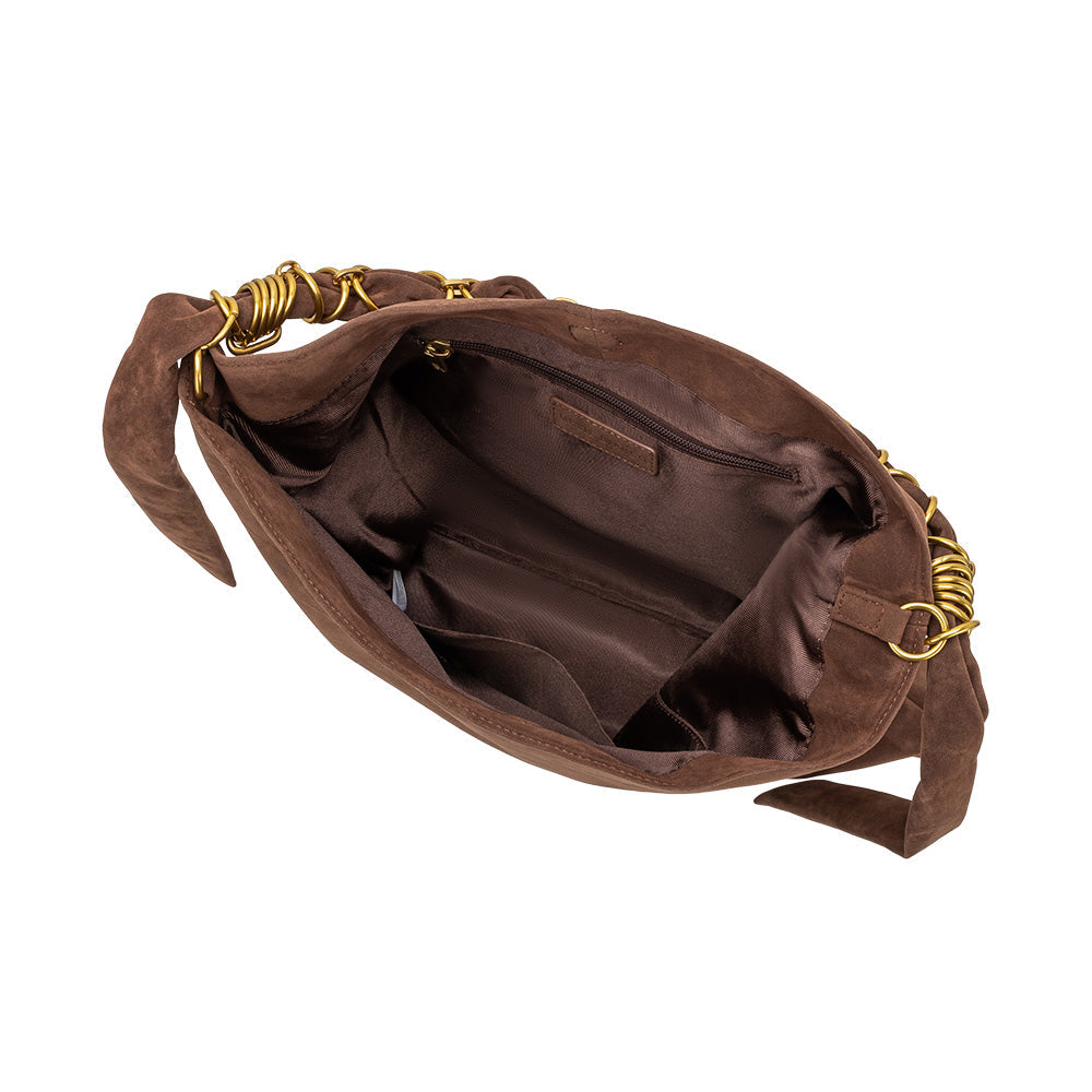 Melie Bianco Chocolate Venus Recycled Vegan Suede Tote Bag