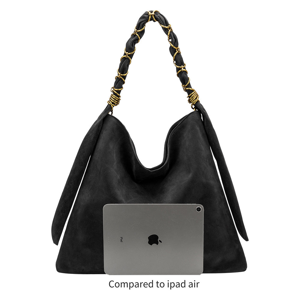 Melie Bianco Chocolate Venus Recycled Vegan Suede Tote Bag