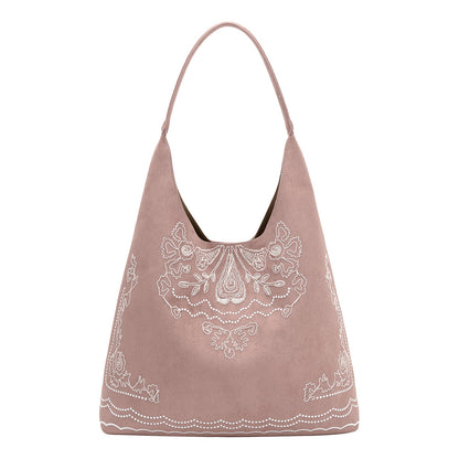 Melie Bianco Mauve Eunice Vegan Suede Tote Bag