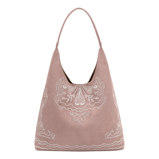 Melie Bianco Mauve Eunice Vegan Suede Tote Bag