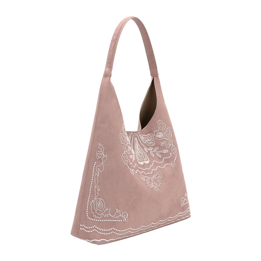 Melie Bianco Mauve Eunice Vegan Suede Tote Bag