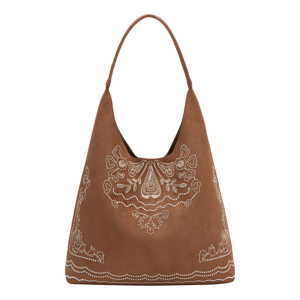 Melie Bianco Tan Eunice Vegan Suede Tote Bag