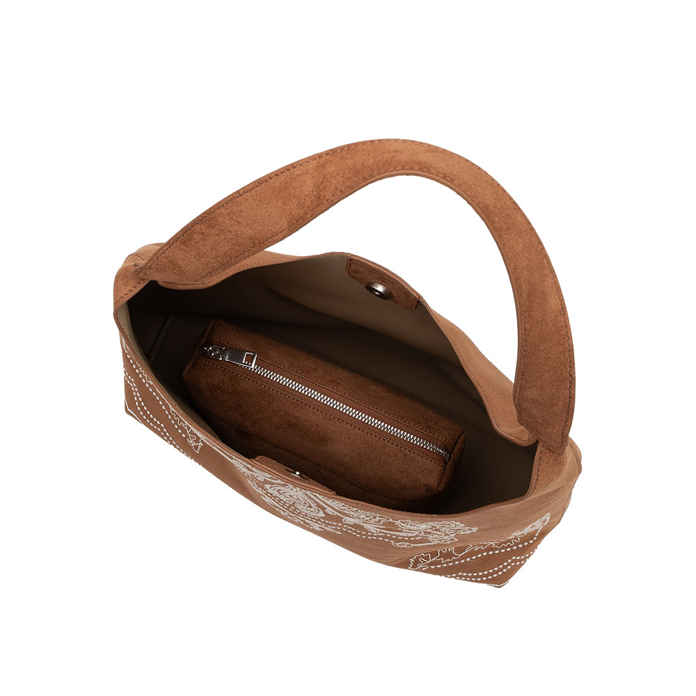 Melie Bianco Tan Eunice Vegan Suede Tote Bag