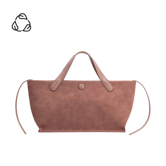 Melie Bianco Mauve Jill Recycled Vegan Suede Leather Tote Bag