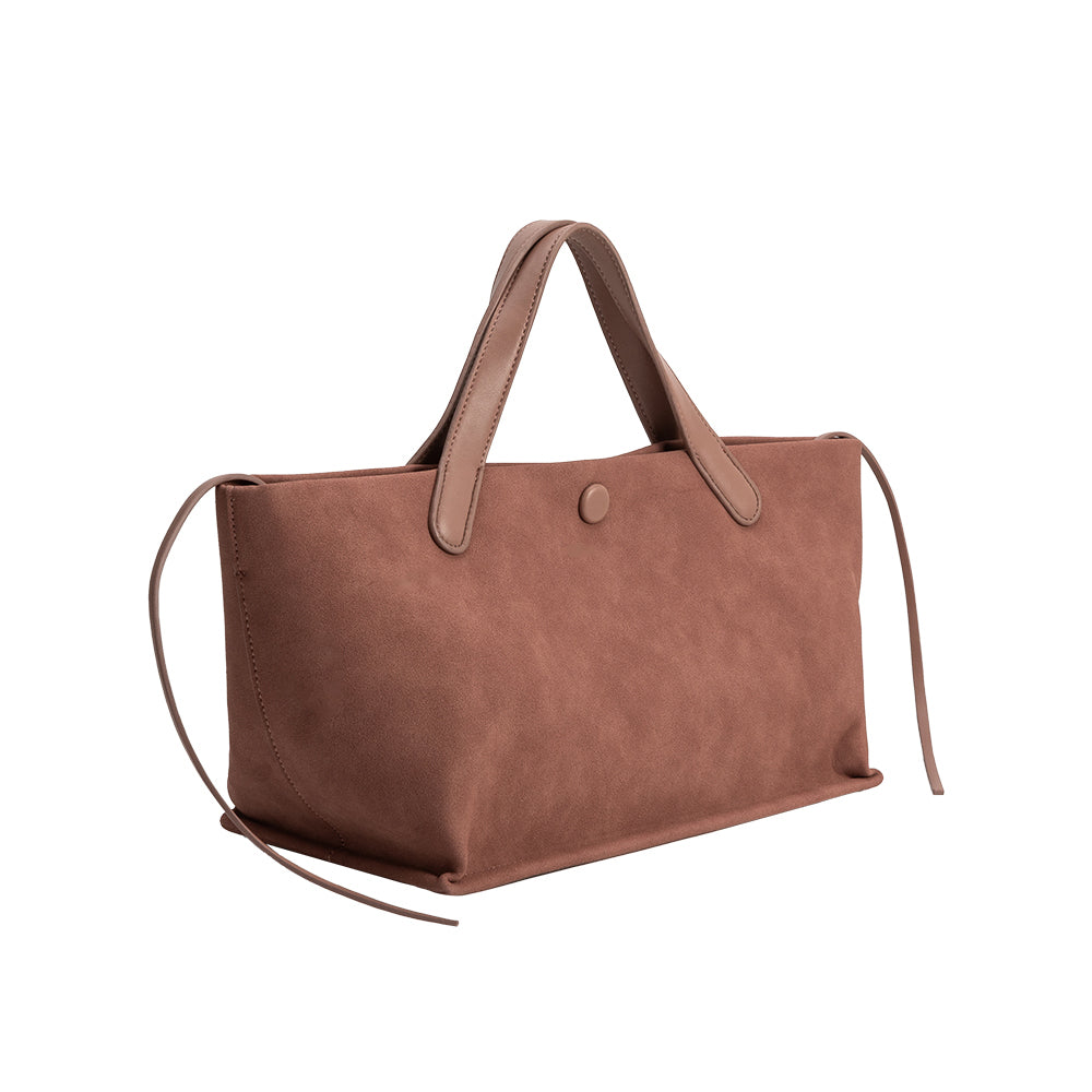 Melie Bianco Mauve Jill Recycled Vegan Suede Leather Tote Bag