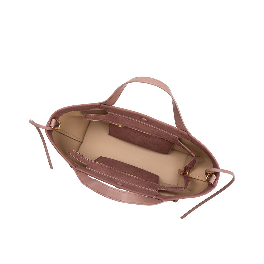 Melie Bianco Mauve Jill Recycled Vegan Suede Leather Tote Bag