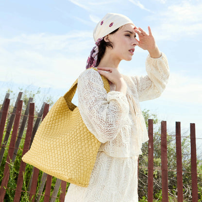 Melie Bianco White Johanna Large Recycled Vegan Leather Shoulder Bag
