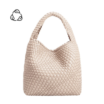 Melie Bianco Ivory Johanna Large Recycled Vegan Leather Shoulder Bag