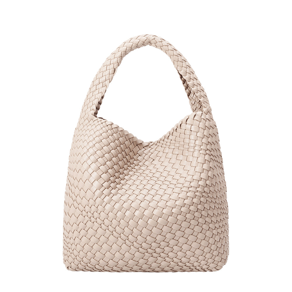 Melie Bianco Ivory Johanna Large Recycled Vegan Leather Shoulder Bag