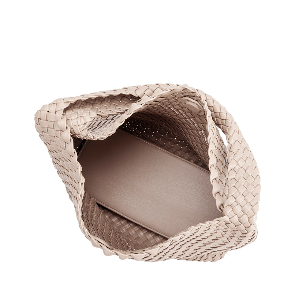 Melie Bianco Ivory Johanna Large Recycled Vegan Leather Shoulder Bag