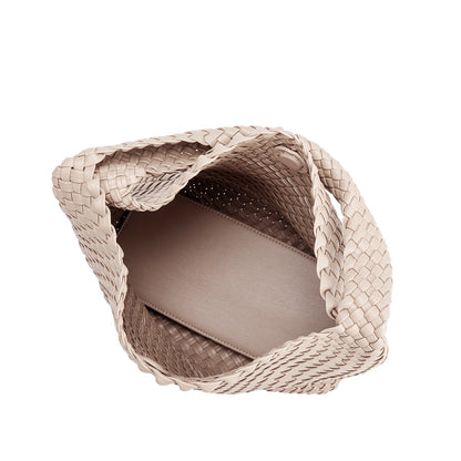Melie Bianco Ivory Johanna Large Recycled Vegan Leather Shoulder Bag