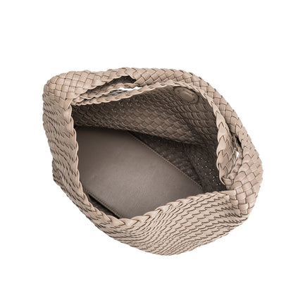 Melie Bianco Taupe Johanna Large Recycled Vegan Leather Shoulder Bag