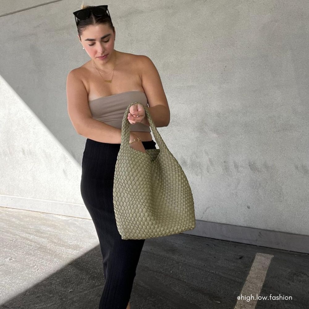 Melie Bianco Moss Johanna Large Recycled Vegan Leather Shoulder Bag