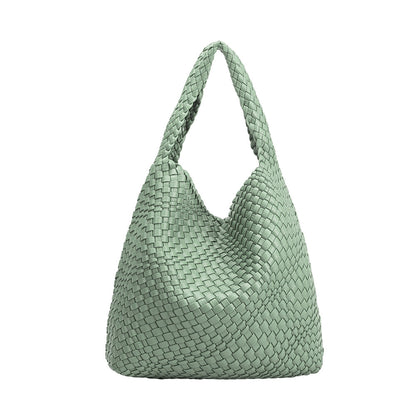 Melie Bianco Light Teal Johanna Large Recycled Vegan Leather Shoulder Bag