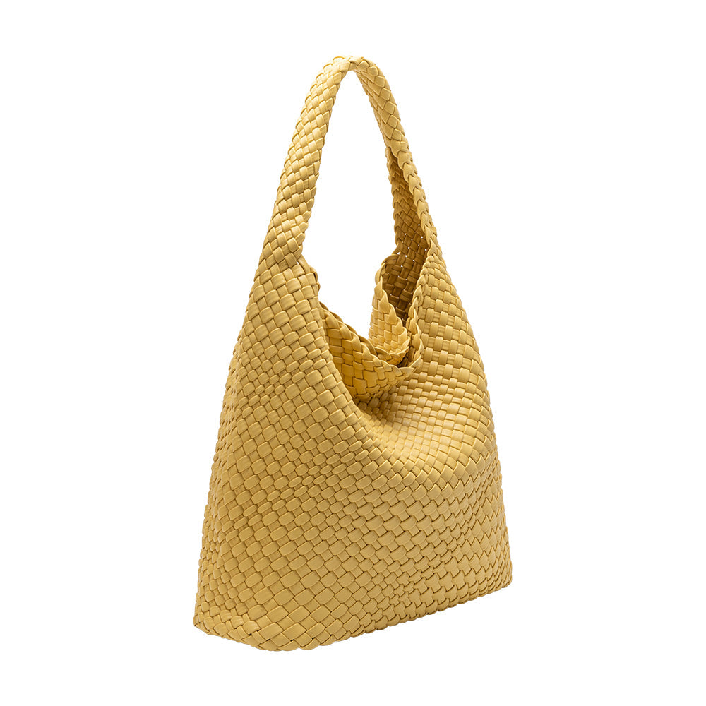 Melie Bianco Yellow Johanna Large Recycled Vegan Leather Shoulder Bag