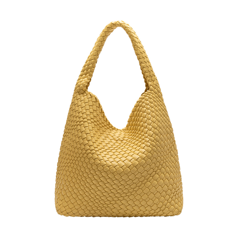Melie Bianco Yellow Johanna Large Recycled Vegan Leather Shoulder Bag