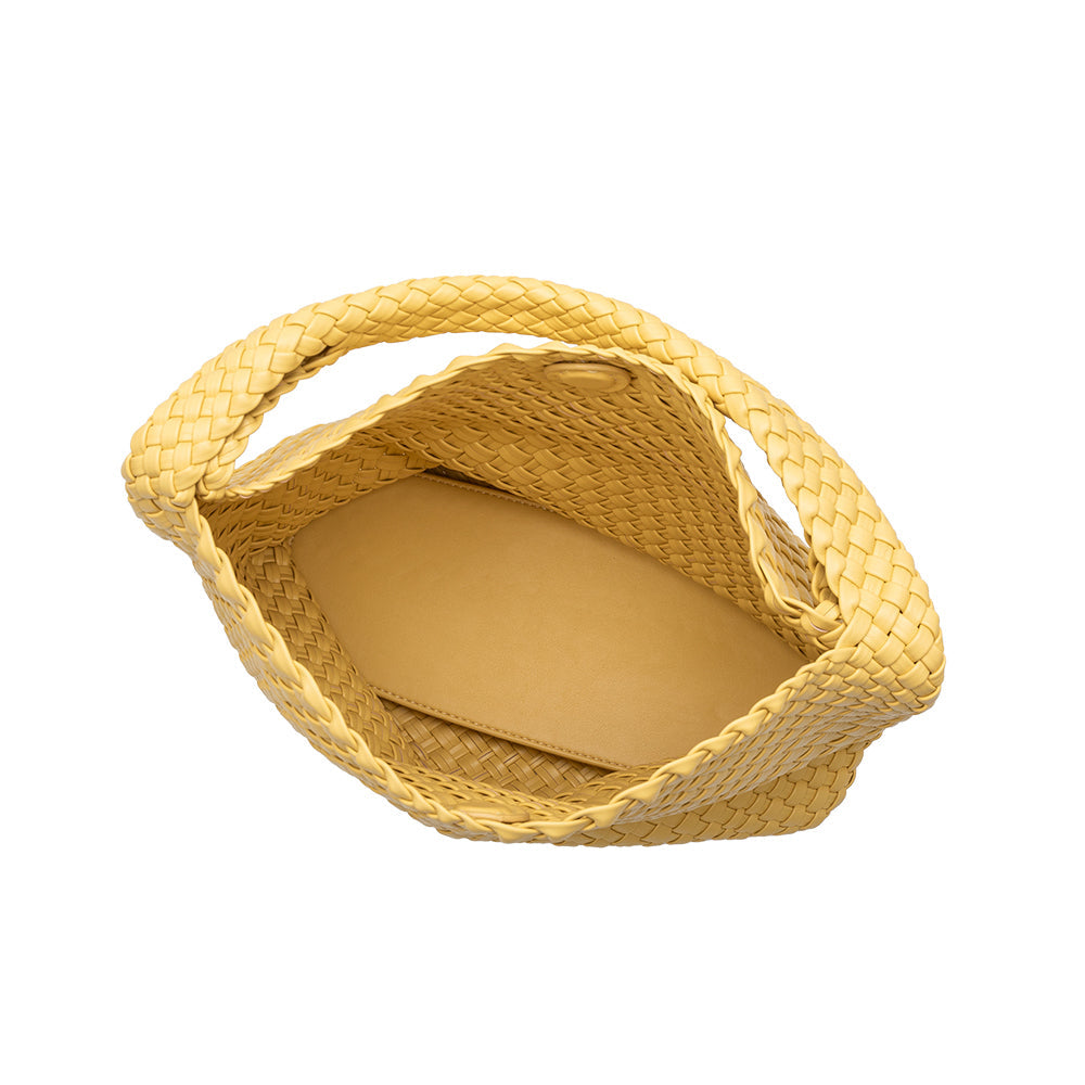 Melie Bianco Yellow Johanna Large Recycled Vegan Leather Shoulder Bag